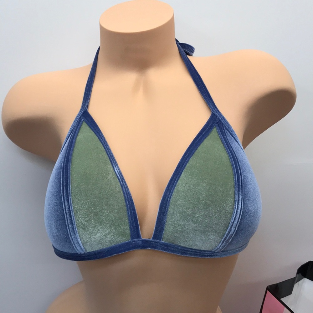 Victoria’s Ssecret PINK triangle velvet bikini top Bathing Suit NWT